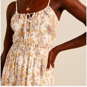 Abercrombie & Fitch Floral Cream Halter Midi Sundress